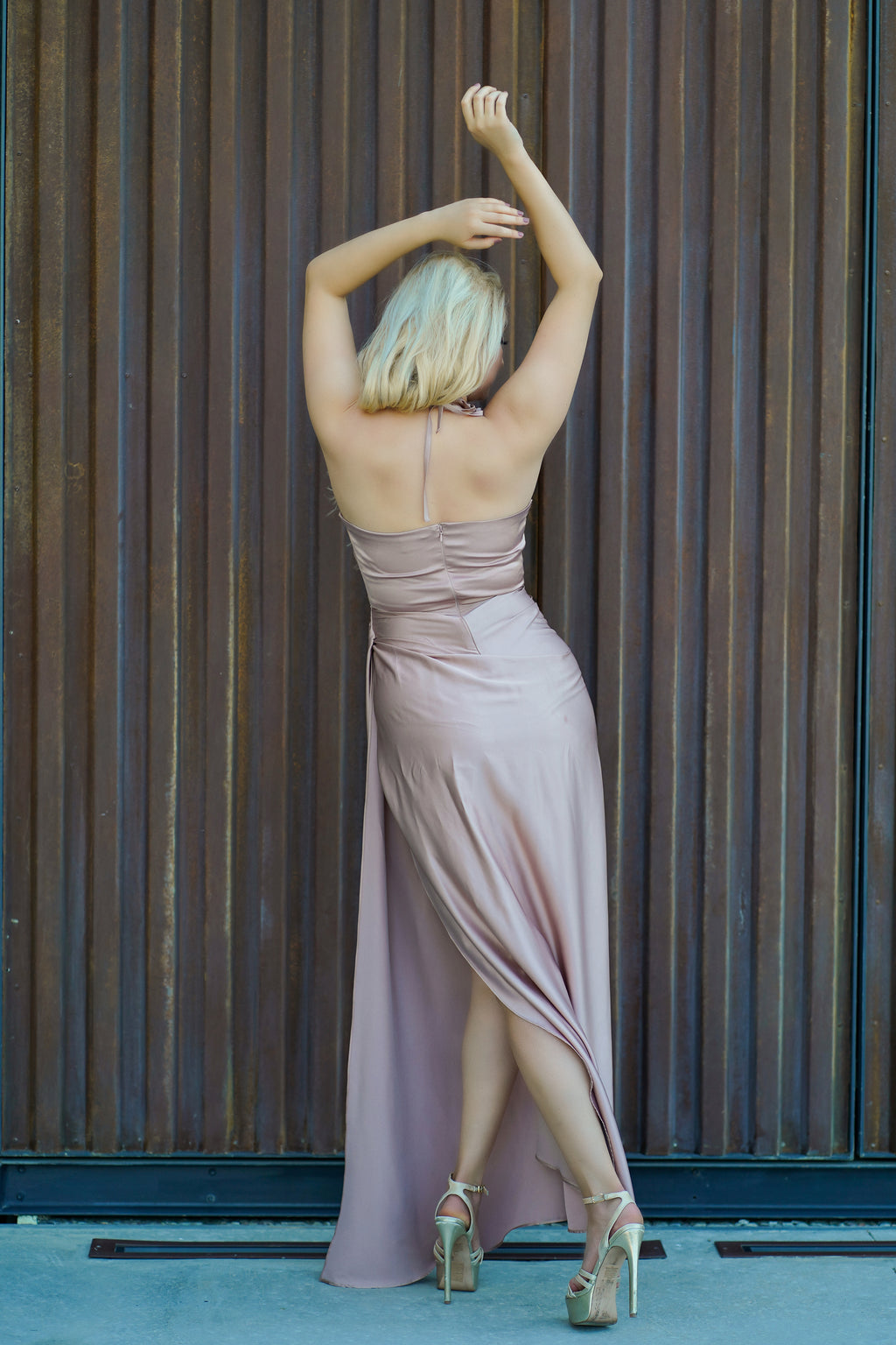 Cowl neck silk Cami Dress