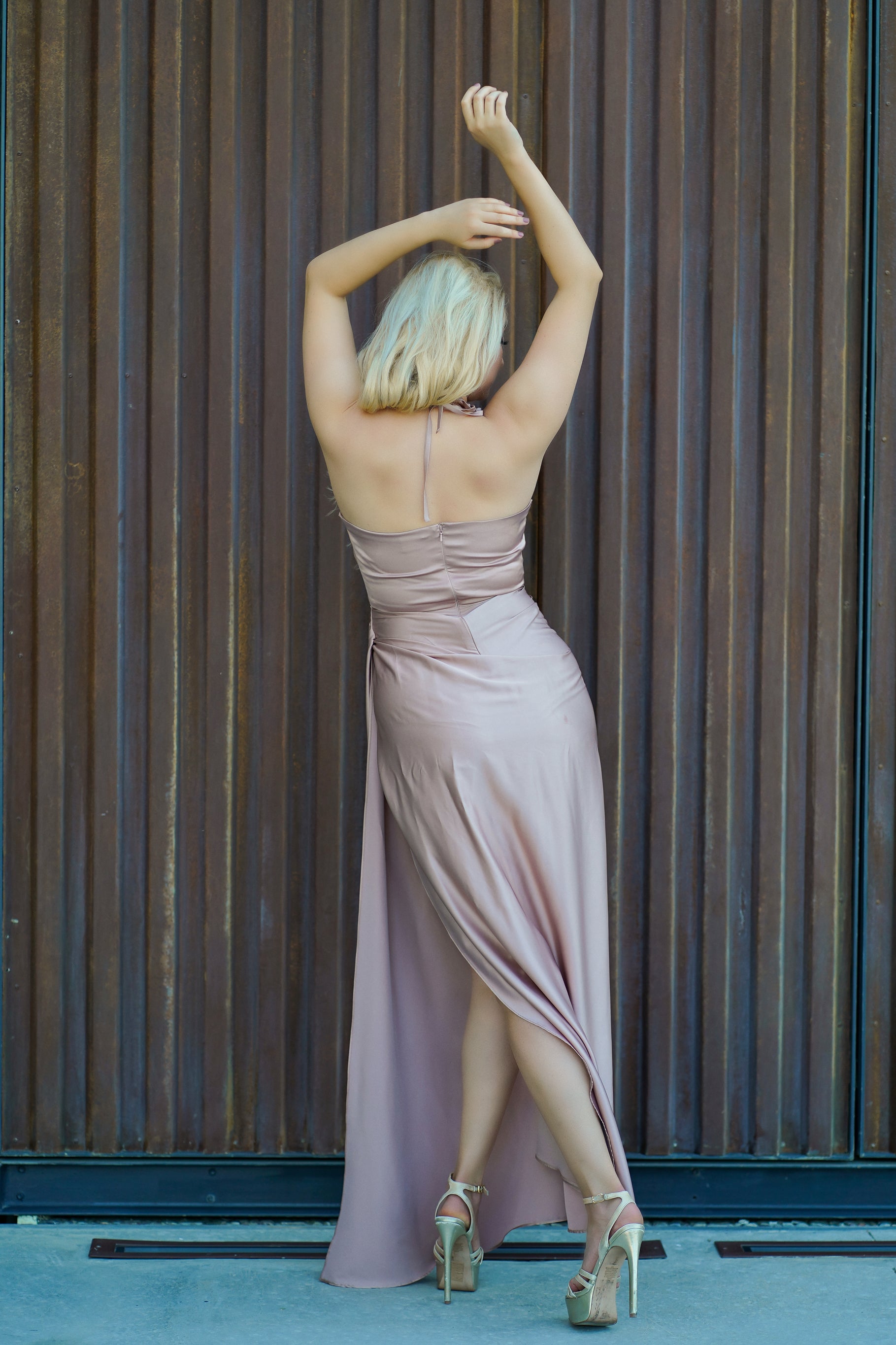 Cowl neck silk Cami Dress