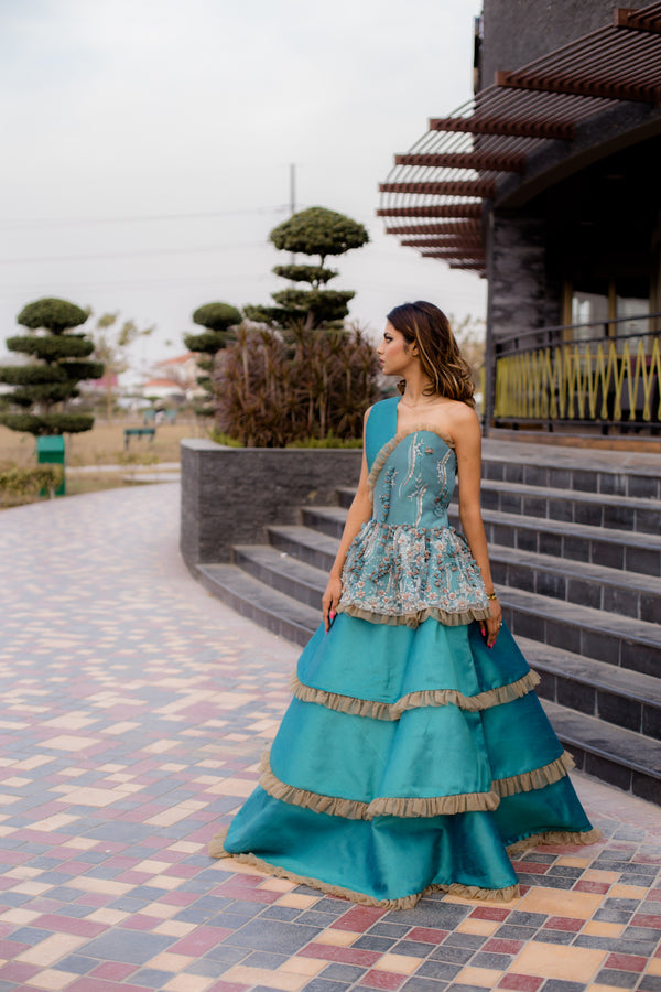 Aqua Marine Party Wear