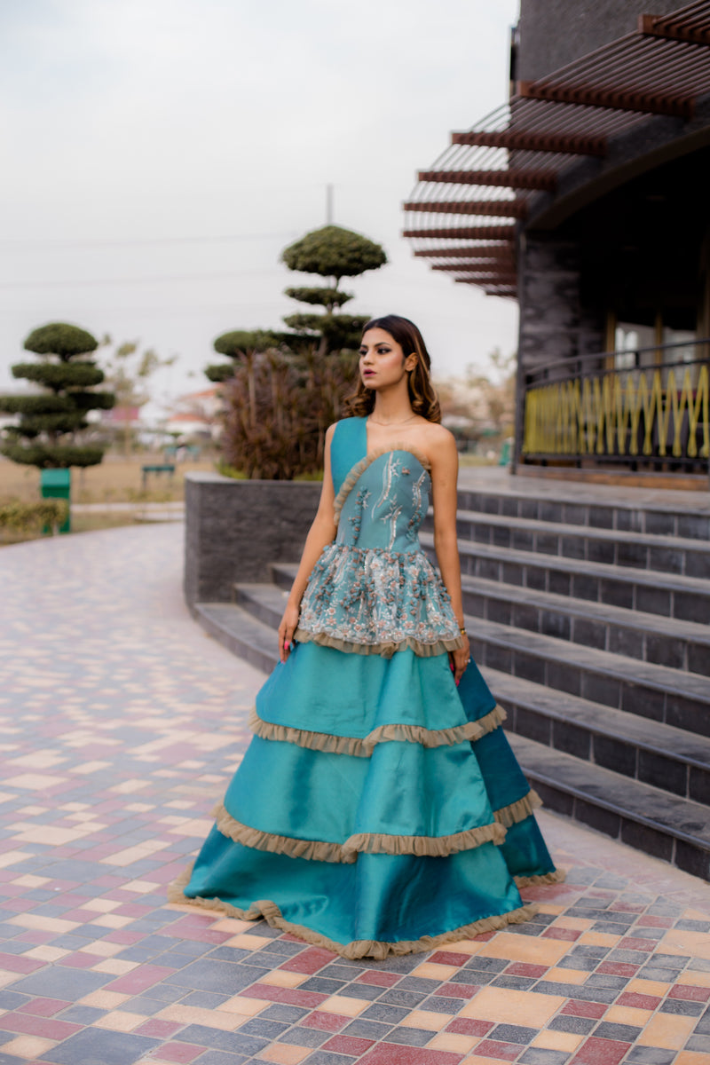 Aqua Marine Party Wear