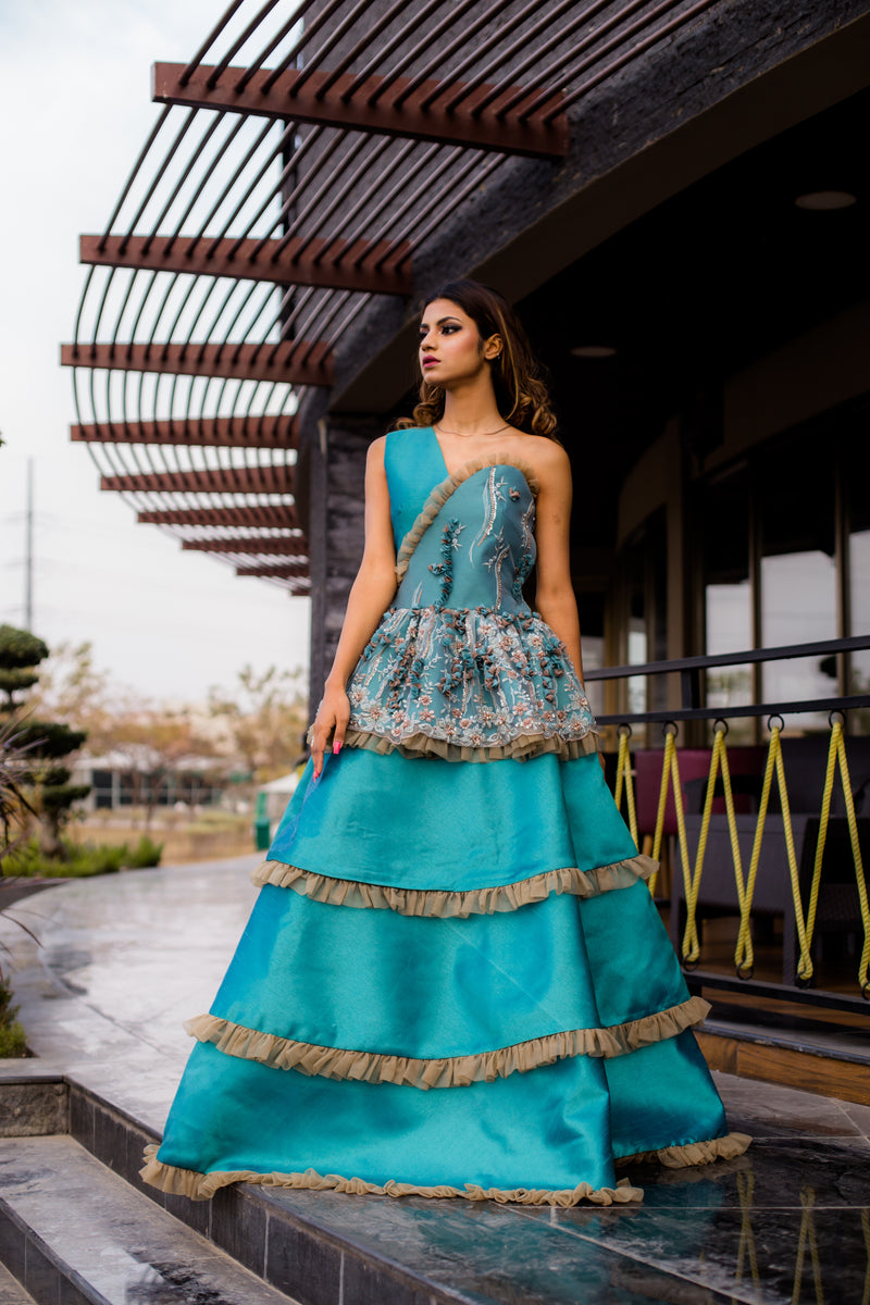 Aqua Marine Party Wear